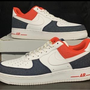 Nike Air Force One low ‘ White Red Denim ‘